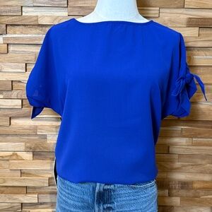 Doe & Rae | Royal Blue | Short Sleeve | Tie-Sleeve Top | Various Sizes